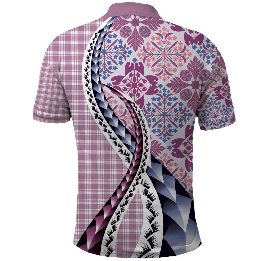 Aloha Vintage Palaka Floral Hawaiian Quilt Polo Shirt Akala Motif - Polynesian Pride