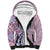 Aloha Vintage Palaka Floral Hawaiian Quilt Sherpa Hoodie Akala Motif - Polynesian Pride