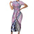 Aloha Vintage Palaka Floral Hawaiian Quilt Short Sleeve Bodycon Dress Akala Motif - Polynesian Pride