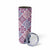 Aloha Vintage Palaka Floral Hawaiian Quilt Skinny Tumbler Akala Motif - Polynesian Pride