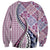 Aloha Vintage Palaka Floral Hawaiian Quilt Sweatshirt Akala Motif - Polynesian Pride
