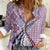 Aloha Vintage Palaka Floral Hawaiian Quilt Women Casual Shirt Akala Motif - Polynesian Pride