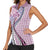 Aloha Vintage Palaka Floral Hawaiian Quilt Women Sleeveless Polo Shirt Akala Motif - Polynesian Pride