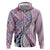 Aloha Vintage Palaka Floral Hawaiian Quilt Zip Hoodie Akala Motif - Polynesian Pride