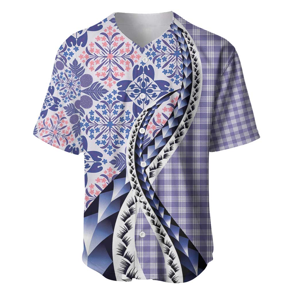 Aloha Vintage Palaka Floral Hawaiian Quilt Baseball Jersey Poni Motif - Polynesian Pride