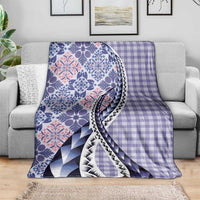 Aloha Vintage Palaka Floral Hawaiian Quilt Blanket Poni Motif - Polynesian Pride