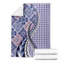 Aloha Vintage Palaka Floral Hawaiian Quilt Blanket Poni Motif - Polynesian Pride