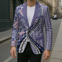 Aloha Vintage Palaka Floral Hawaiian Quilt Blazer Poni Motif - Polynesian Pride