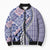 Aloha Vintage Palaka Floral Hawaiian Quilt Bomber Puffer Jacket Poni Motif - Polynesian Pride