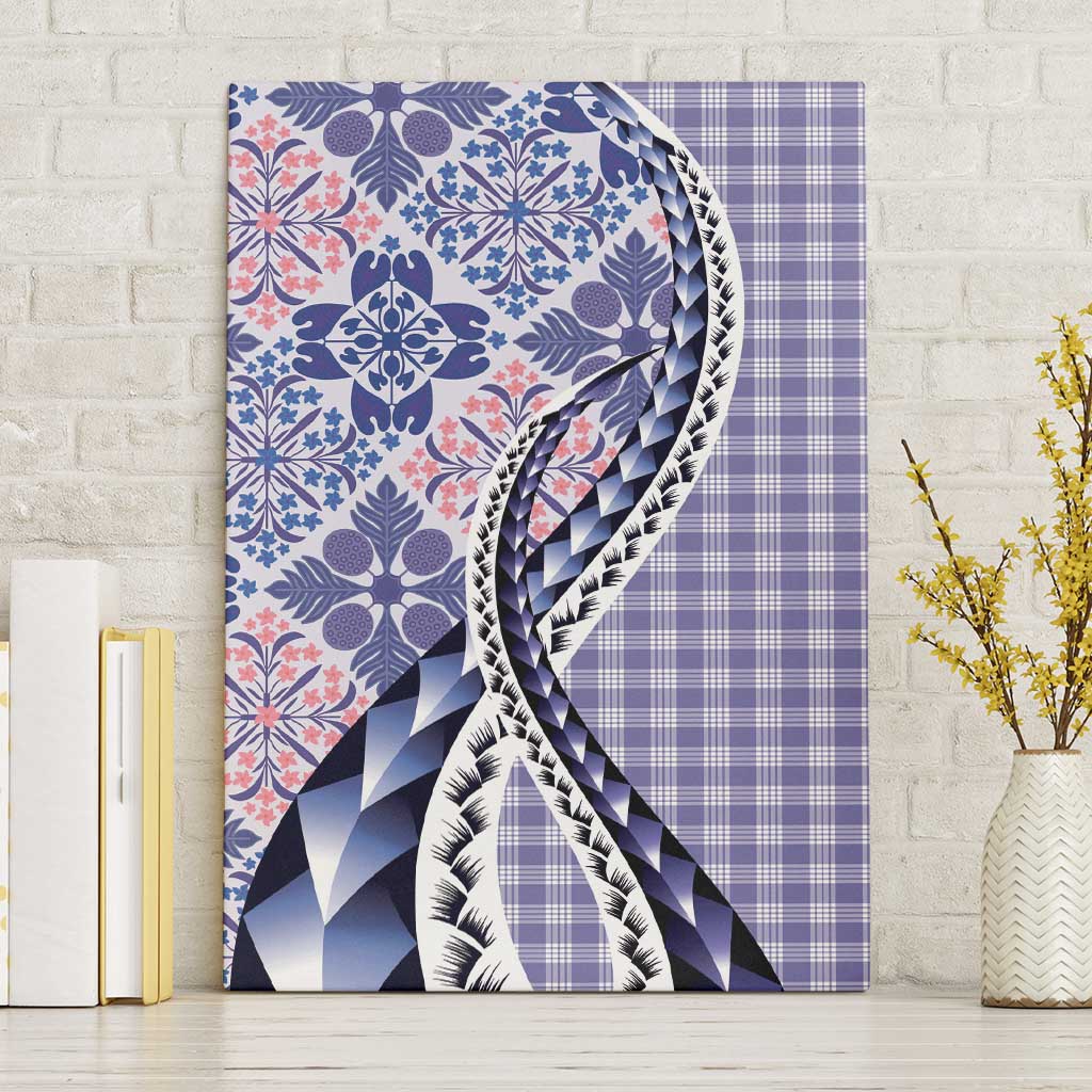 Aloha Vintage Palaka Floral Hawaiian Quilt Canvas Wall Art Poni Motif - Polynesian Pride