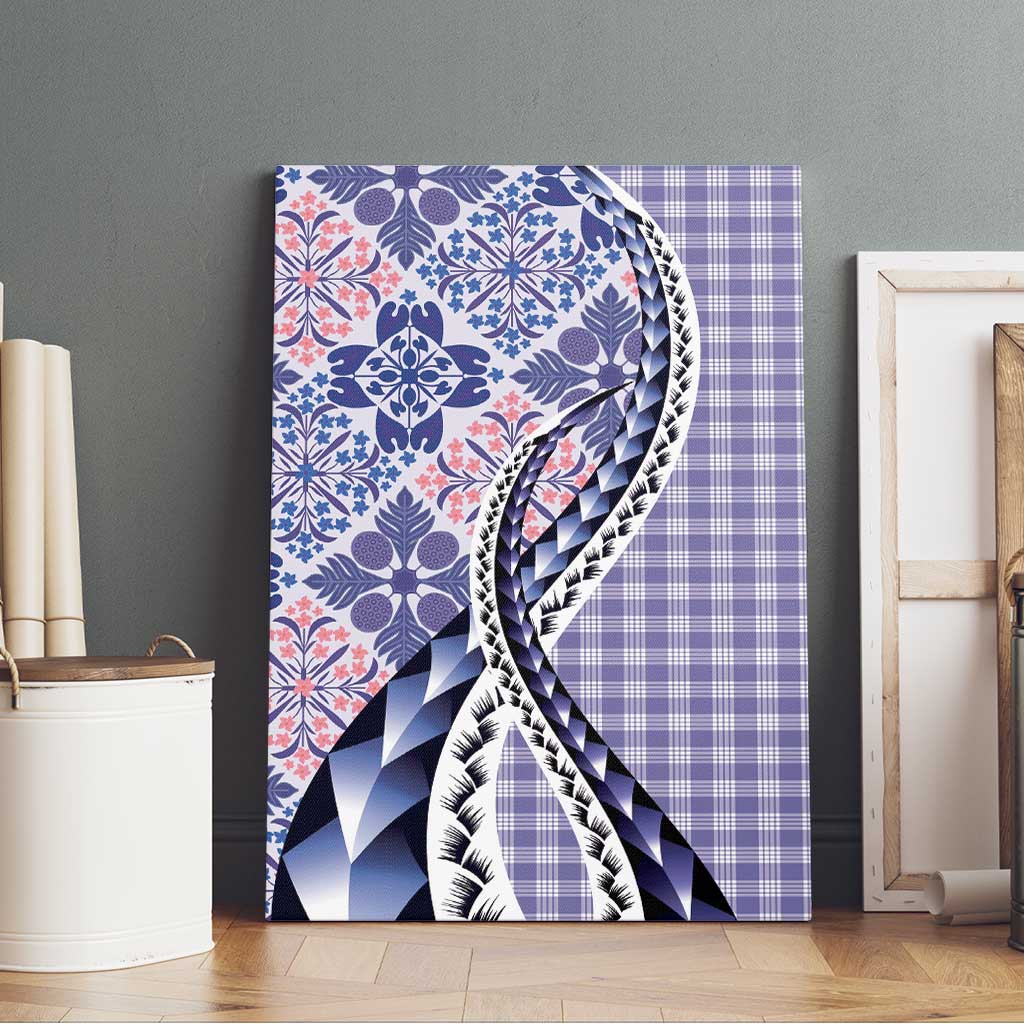 Aloha Vintage Palaka Floral Hawaiian Quilt Canvas Wall Art Poni Motif - Polynesian Pride