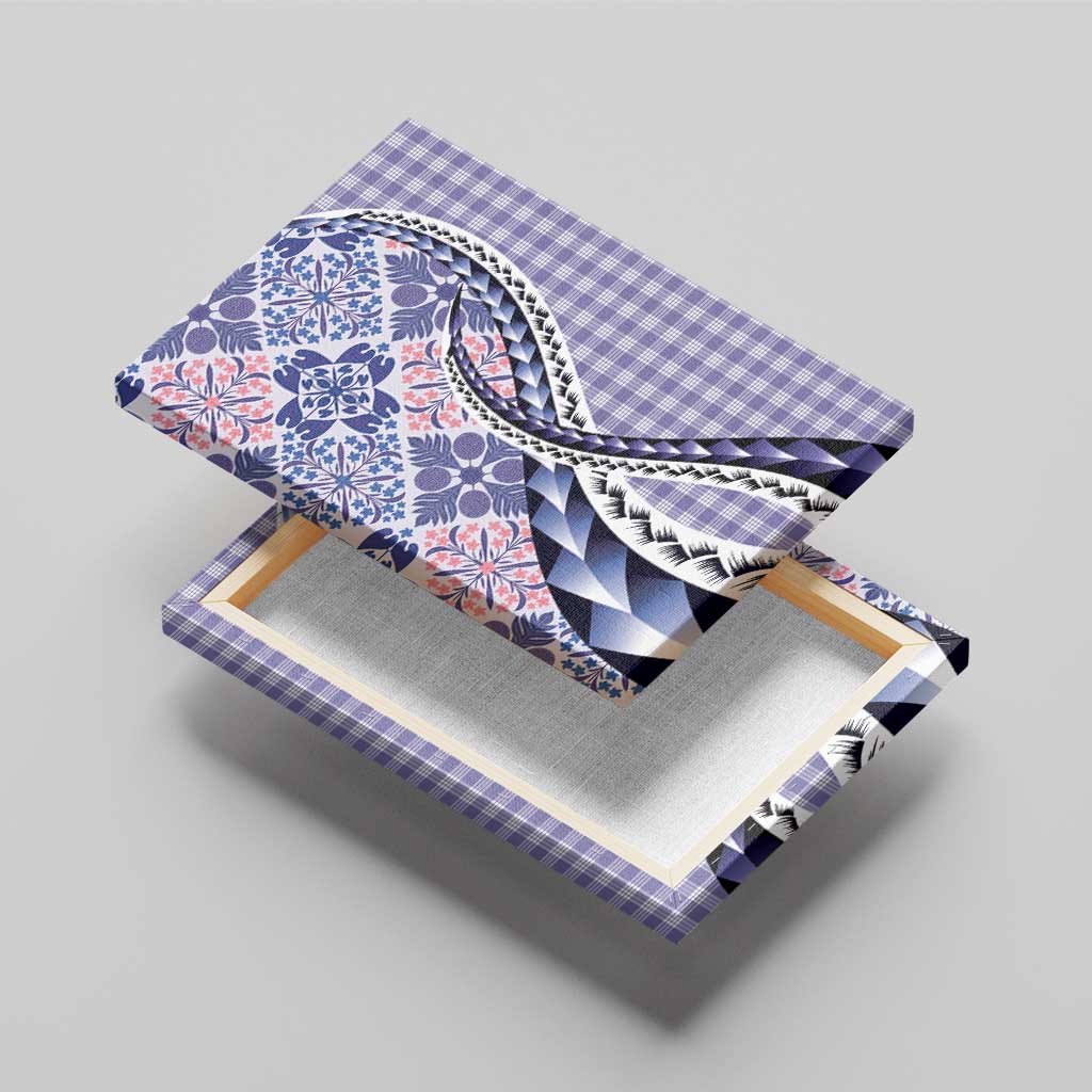 Aloha Vintage Palaka Floral Hawaiian Quilt Canvas Wall Art Poni Motif - Polynesian Pride