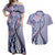 Aloha Vintage Palaka Floral Hawaiian Quilt Couples Matching Off Shoulder Maxi Dress and Hawaiian Shirt Poni Motif - Polynesian Pride