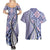 Aloha Vintage Palaka Floral Hawaiian Quilt Couples Matching Summer Maxi Dress and Hawaiian Shirt Poni Motif - Polynesian Pride