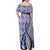 Aloha Vintage Palaka Floral Hawaiian Quilt Family Matching Off Shoulder Maxi Dress and Hawaiian Shirt Poni Motif - Polynesian Pride