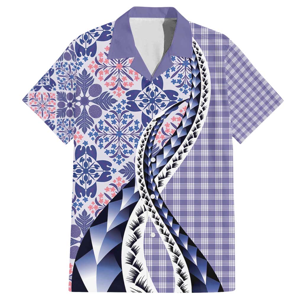 Aloha Vintage Palaka Floral Hawaiian Quilt Family Matching Puletasi and Hawaiian Shirt Poni Motif - Polynesian Pride