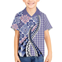 Aloha Vintage Palaka Floral Hawaiian Quilt Family Matching Puletasi and Hawaiian Shirt Poni Motif - Polynesian Pride