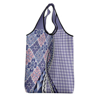 Aloha Vintage Palaka Floral Hawaiian Quilt Grocery Bag Poni Motif - Polynesian Pride