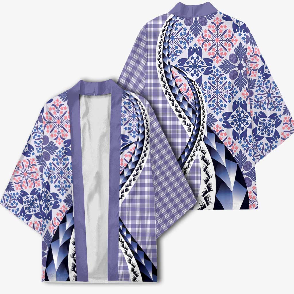 Aloha Vintage Palaka Floral Hawaiian Quilt Kimono Poni Motif - Polynesian Pride