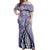 Aloha Vintage Palaka Floral Hawaiian Quilt Off Shoulder Maxi Dress Poni Motif - Polynesian Pride