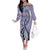 Aloha Vintage Palaka Floral Hawaiian Quilt Off The Shoulder Long Sleeve Dress Poni Motif - Polynesian Pride