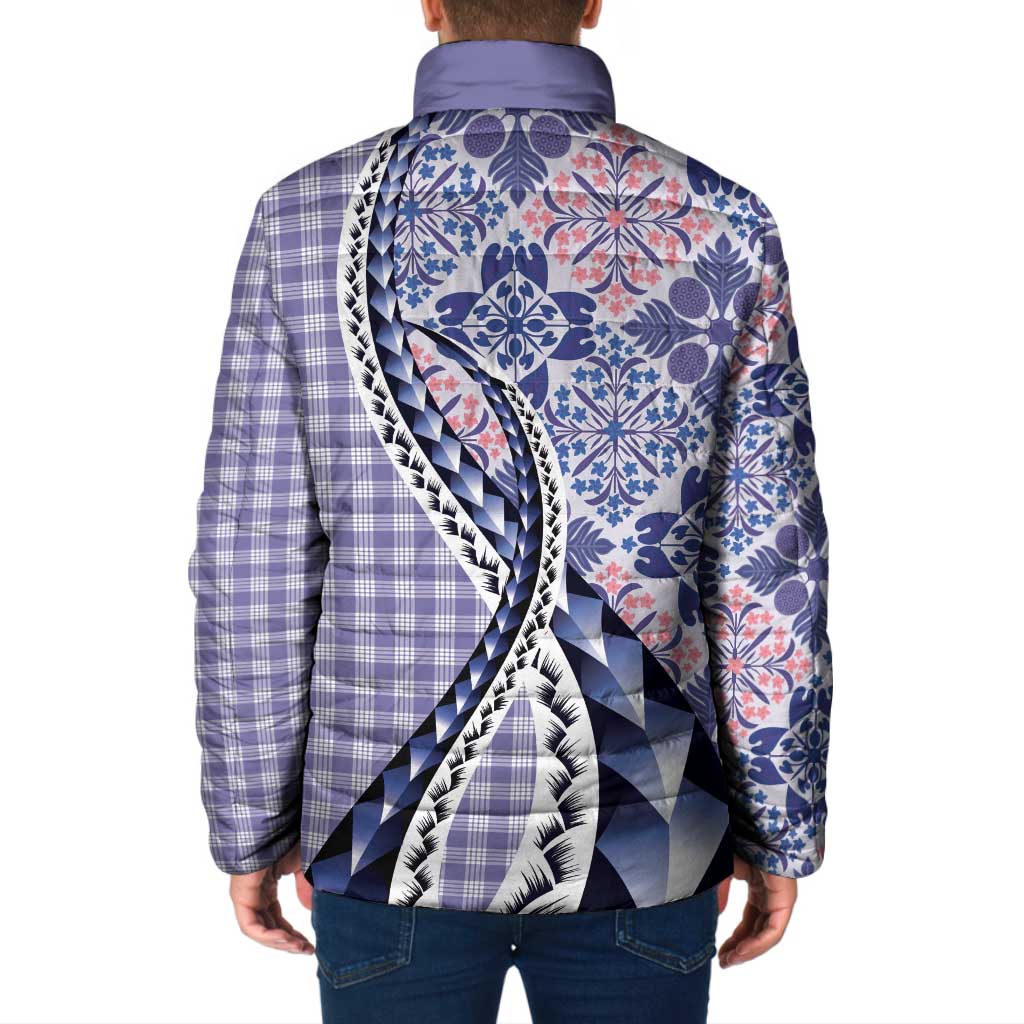 Aloha Vintage Palaka Floral Hawaiian Quilt Padded Jacket Poni Motif - Polynesian Pride