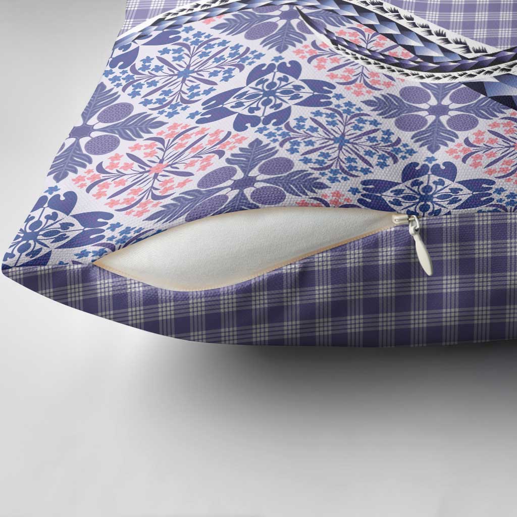 Aloha Vintage Palaka Floral Hawaiian Quilt Pillow Cover Poni Motif - Polynesian Pride