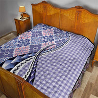 Aloha Vintage Palaka Floral Hawaiian Quilt Quilt Poni Motif - Polynesian Pride