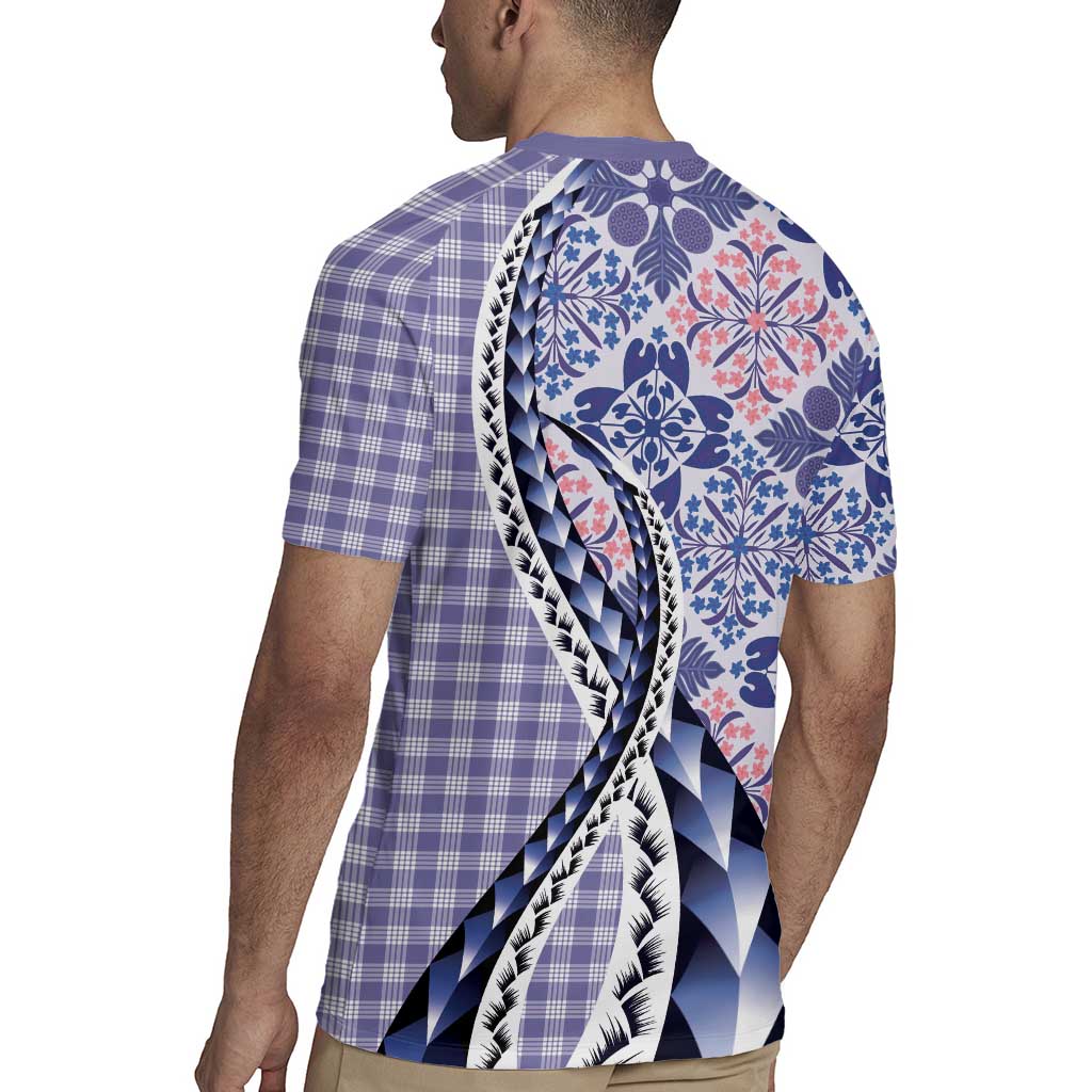 Aloha Vintage Palaka Floral Hawaiian Quilt Rugby Jersey Poni Motif - Polynesian Pride