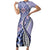 Aloha Vintage Palaka Floral Hawaiian Quilt Short Sleeve Bodycon Dress Poni Motif - Polynesian Pride