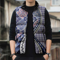 Aloha Vintage Palaka Floral Hawaiian Quilt Sleeveless Puffer Jacket Poni Motif - Polynesian Pride