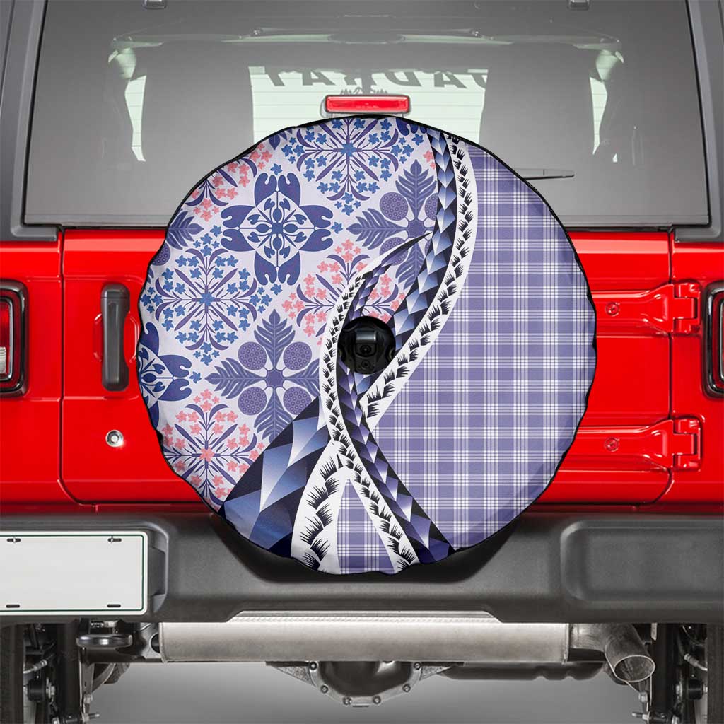 Aloha Vintage Palaka Floral Hawaiian Quilt Spare Tire Cover Poni Motif - Polynesian Pride