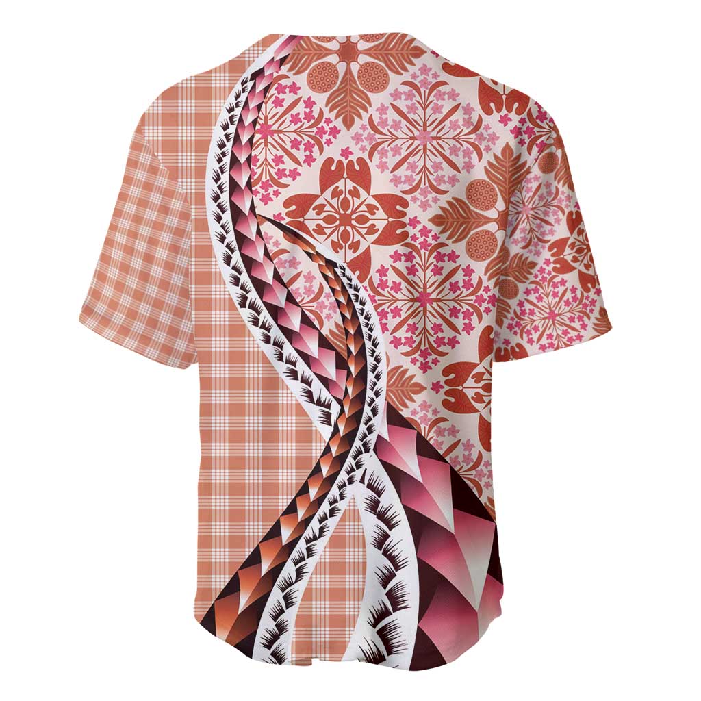 Aloha Vintage Palaka Floral Hawaiian Quilt Baseball Jersey Ulaula Motif - Polynesian Pride