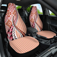 Aloha Vintage Palaka Floral Hawaiian Quilt Car Seat Cover Ulaula Motif - Polynesian Pride