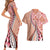 Aloha Vintage Palaka Floral Hawaiian Quilt Couples Matching Short Sleeve Bodycon Dress and Hawaiian Shirt Ulaula Motif - Polynesian Pride