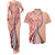 Aloha Vintage Palaka Floral Hawaiian Quilt Couples Matching Tank Maxi Dress and Hawaiian Shirt Ulaula Motif - Polynesian Pride