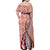 Aloha Vintage Palaka Floral Hawaiian Quilt Family Matching Off Shoulder Maxi Dress and Hawaiian Shirt Ulaula Motif - Polynesian Pride