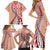 Aloha Vintage Palaka Floral Hawaiian Quilt Family Matching Short Sleeve Bodycon Dress and Hawaiian Shirt Ulaula Motif - Polynesian Pride