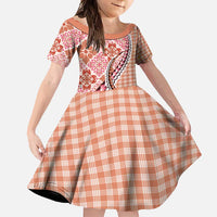 Aloha Vintage Palaka Floral Hawaiian Quilt Family Matching Tank Maxi Dress and Hawaiian Shirt Ulaula Motif - Polynesian Pride