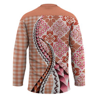 Aloha Vintage Palaka Floral Hawaiian Quilt Hockey Jersey Ulaula Motif - Polynesian Pride