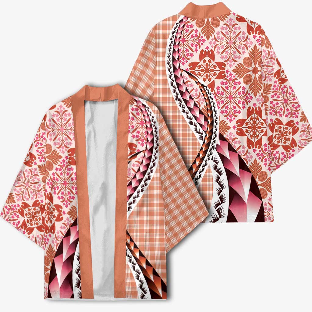 Aloha Vintage Palaka Floral Hawaiian Quilt Kimono Ulaula Motif - Polynesian Pride