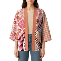 Aloha Vintage Palaka Floral Hawaiian Quilt Kimono Ulaula Motif - Polynesian Pride