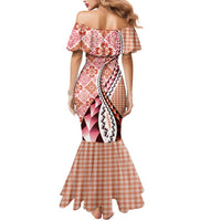 Aloha Vintage Palaka Floral Hawaiian Quilt Mermaid Dress Ulaula Motif - Polynesian Pride