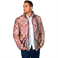 Aloha Vintage Palaka Floral Hawaiian Quilt Padded Jacket Ulaula Motif - Polynesian Pride