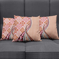 Aloha Vintage Palaka Floral Hawaiian Quilt Pillow Cover Ulaula Motif - Polynesian Pride