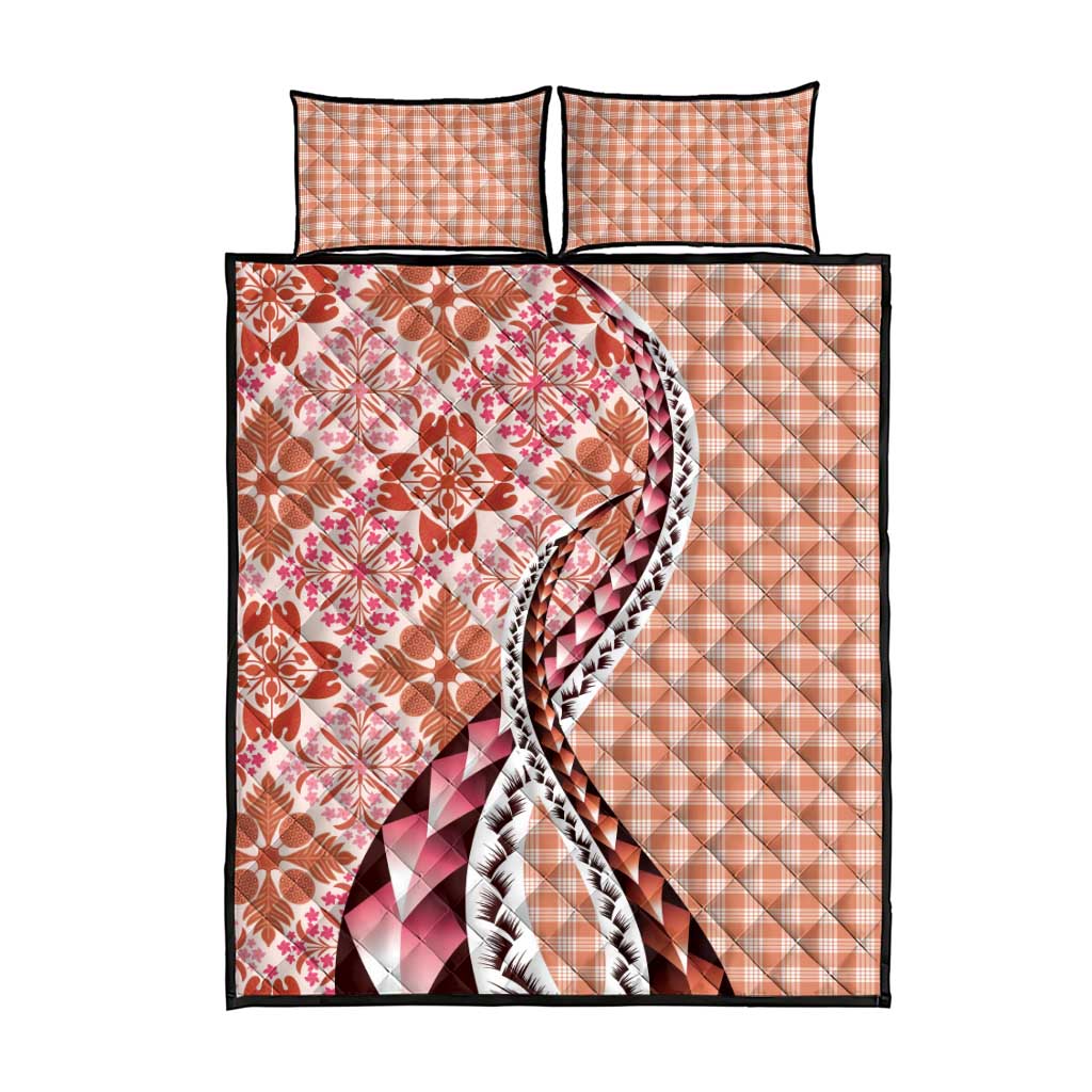 Aloha Vintage Palaka Floral Hawaiian Quilt Quilt Bed Set Ulaula Motif - Polynesian Pride