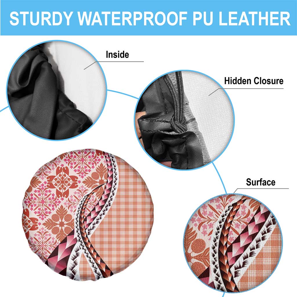 Aloha Vintage Palaka Floral Hawaiian Quilt Spare Tire Cover Ulaula Motif - Polynesian Pride