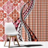 Aloha Vintage Palaka Floral Hawaiian Quilt Window Curtain Ulaula Motif - Polynesian Pride