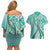 Aloha Vintage Palaka Floral Hawaiian Quilt Couples Matching Off Shoulder Short Dress and Hawaiian Shirt Polu Motif - Polynesian Pride