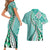 Aloha Vintage Palaka Floral Hawaiian Quilt Couples Matching Short Sleeve Bodycon Dress and Hawaiian Shirt Polu Motif - Polynesian Pride